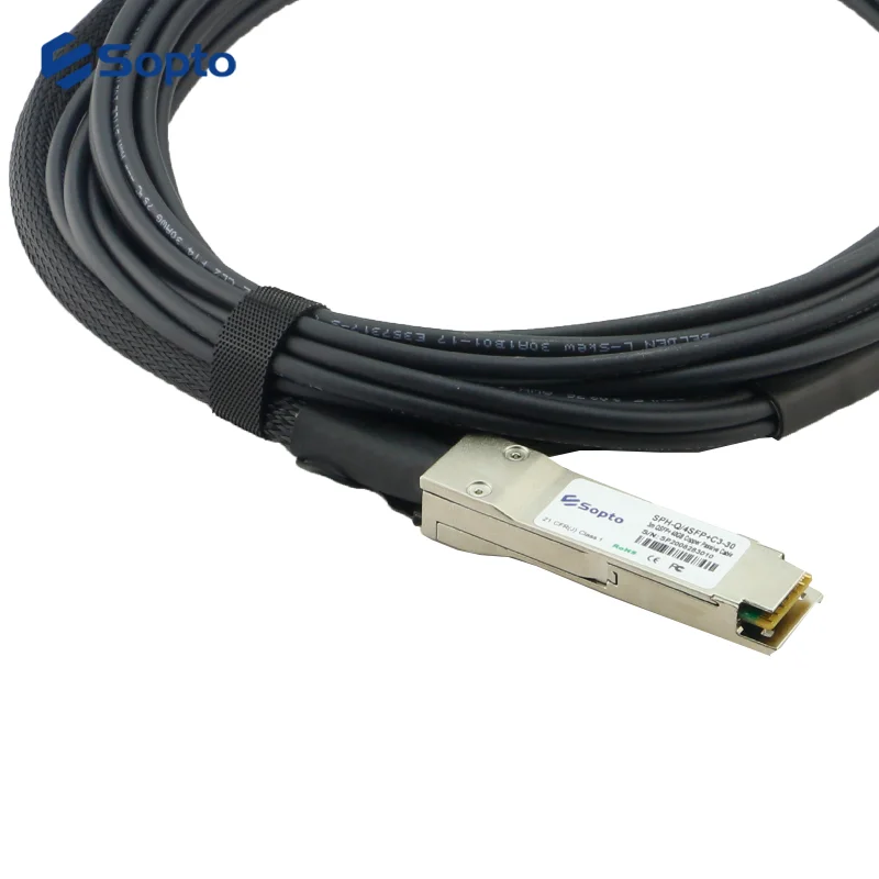 Заводская распродажа Высокоскоростной медный кабель DAC 40G QSFP + 4 SFP модуль приемопередатчика 30AWG PVC прямого подключения пассивный