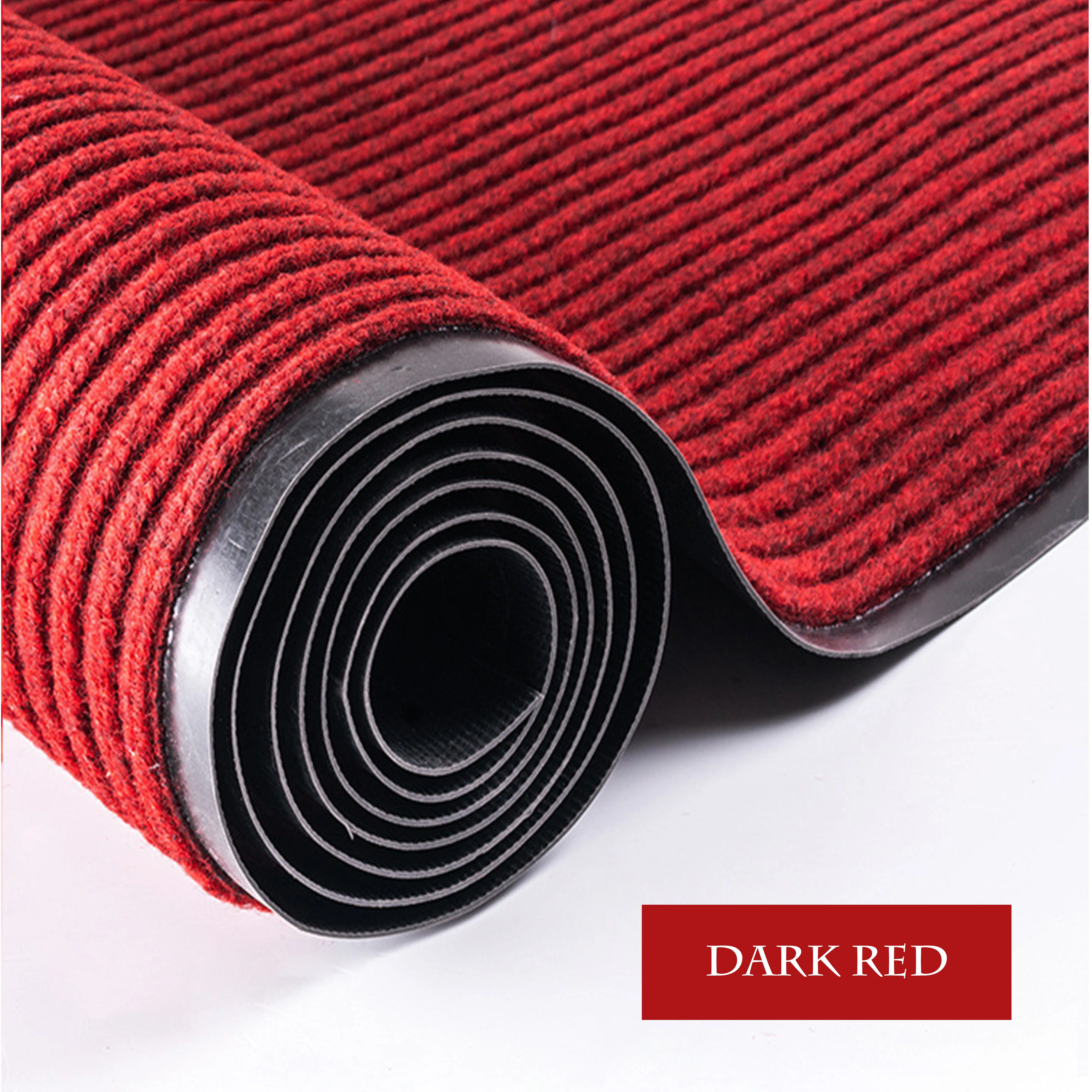 High Quality Low Price Red Carpet Wedding Runner Hall Carpet Polyester Ribbed Doormat Rolls Floor Mat