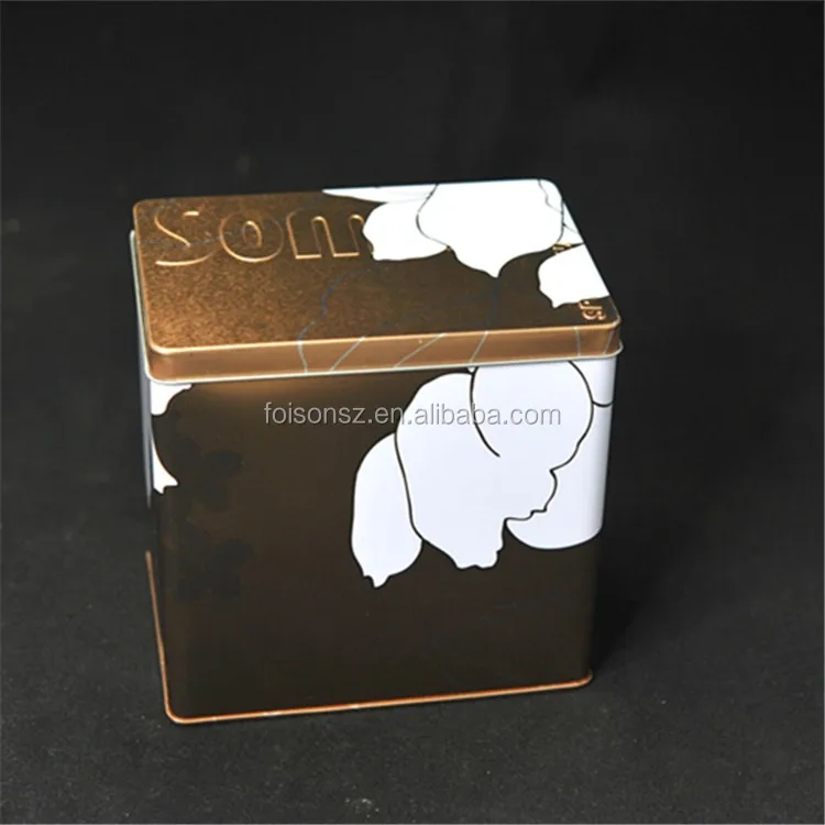 OEM Factory Empty Food Packaging Rectangular Tin Box with Hinge