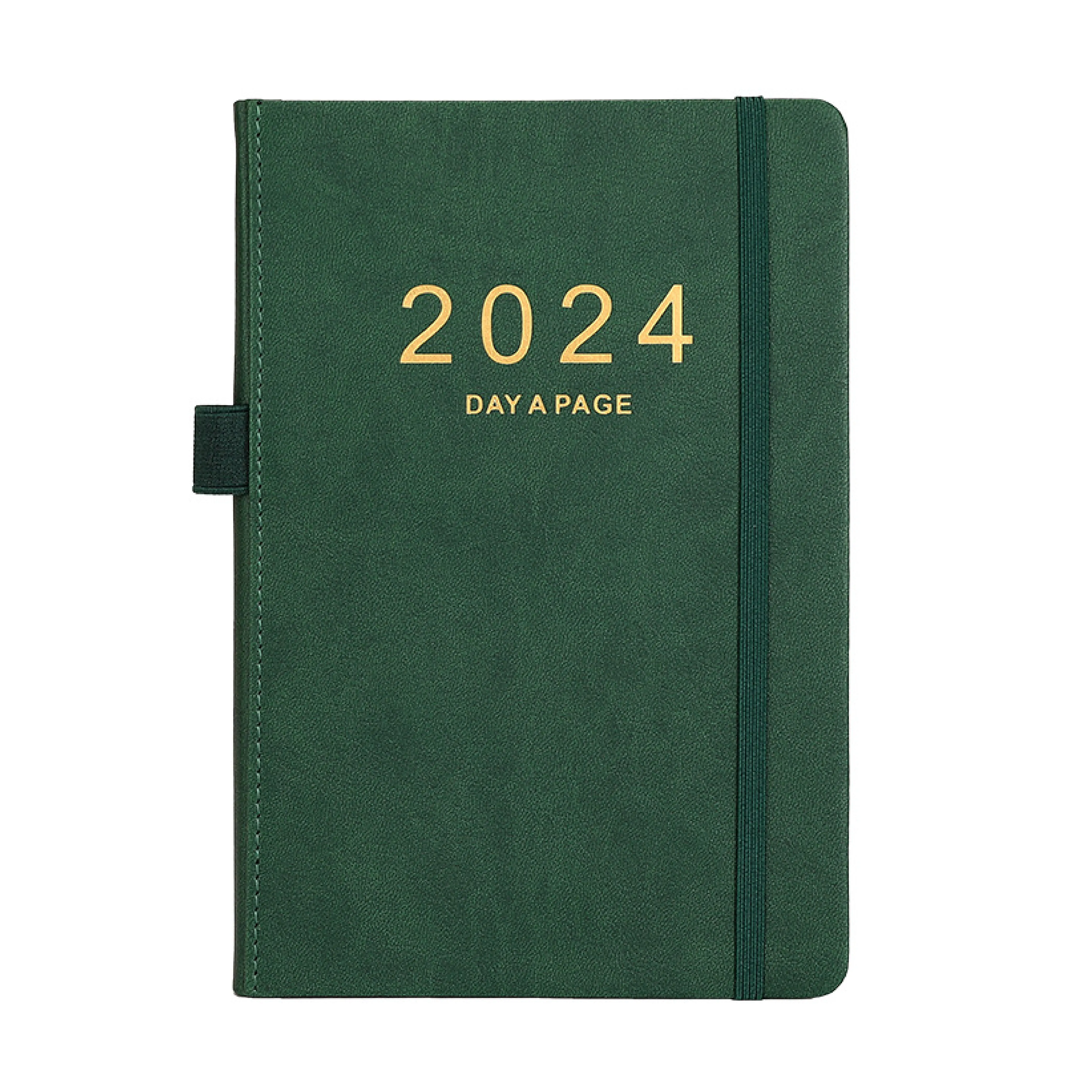 2024 colorful a5 daily planner custom logo print agenda pu leather notebook pen holder journal everyday business school diary