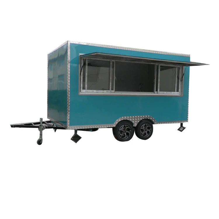 Electric Fast Food Truck Container Caravan Bus Australia Green Fully Equipped Food Trucks