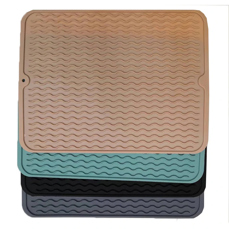 New Arrival Silicone Drying Dish Drying Heat Resistant Non-Slip Sink Mat For Kitchen Counter