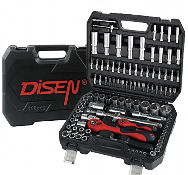 Disen High Quality 108Pcs 108 Items Car Tool Kit Household Tool Socket Ratchet Set
