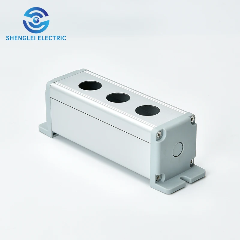 SHENGLEI Three Hole With Ear 45*45 waterproof Aluminium Alloy Metal Push Button Switch box