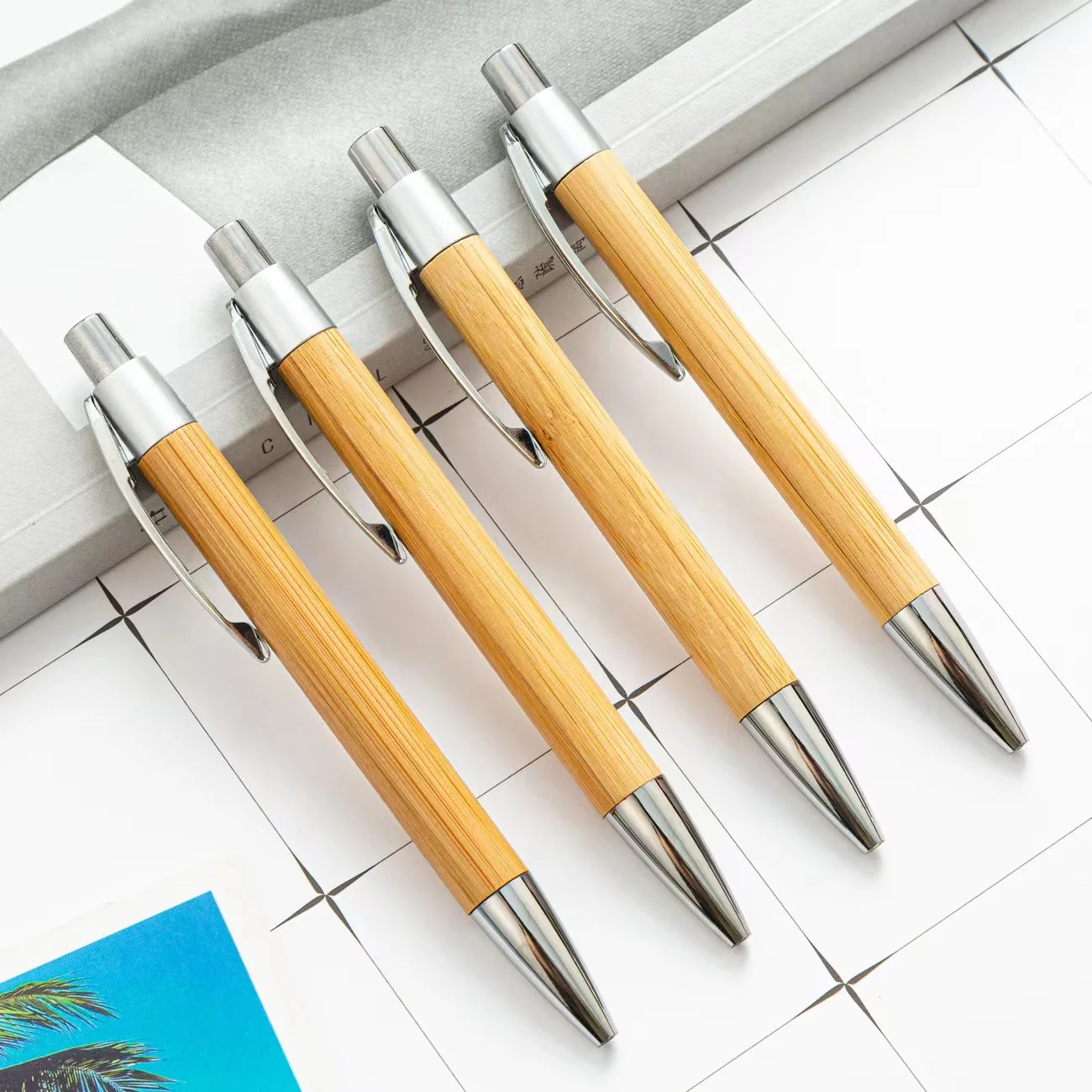 Eco Friendly Wood Bamboo Ball Pen With Custom Logo Printing Promo Pen