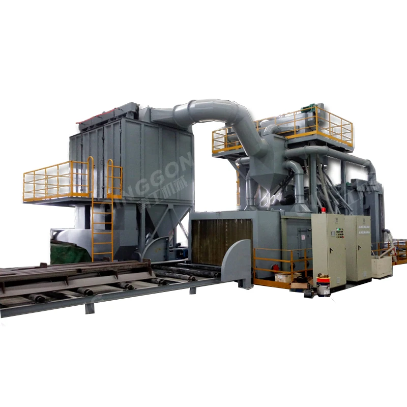 Steel surface cleaning shot blaster auto abrator roller conveyor shot blasting machine