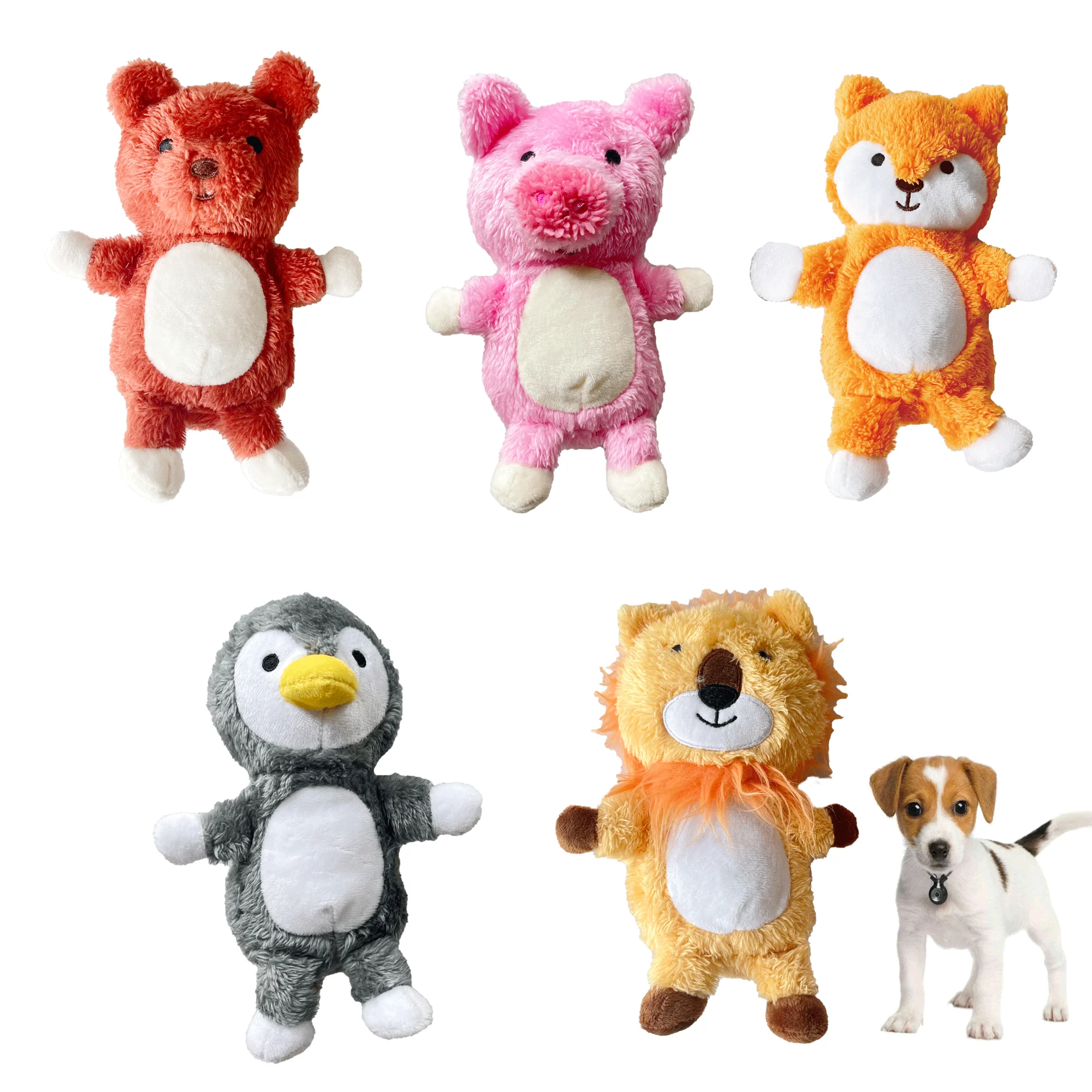 Factory direct supply stuffed plush dog squeaky toy interactive chew dog toys