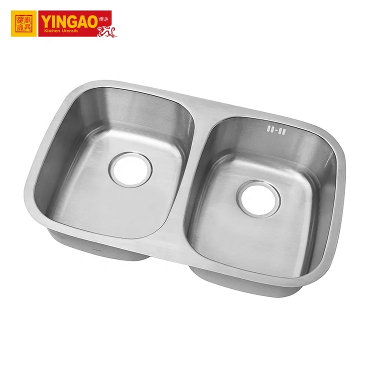 Hot sale low price sus304 double bowl stainless steel kitchen sink