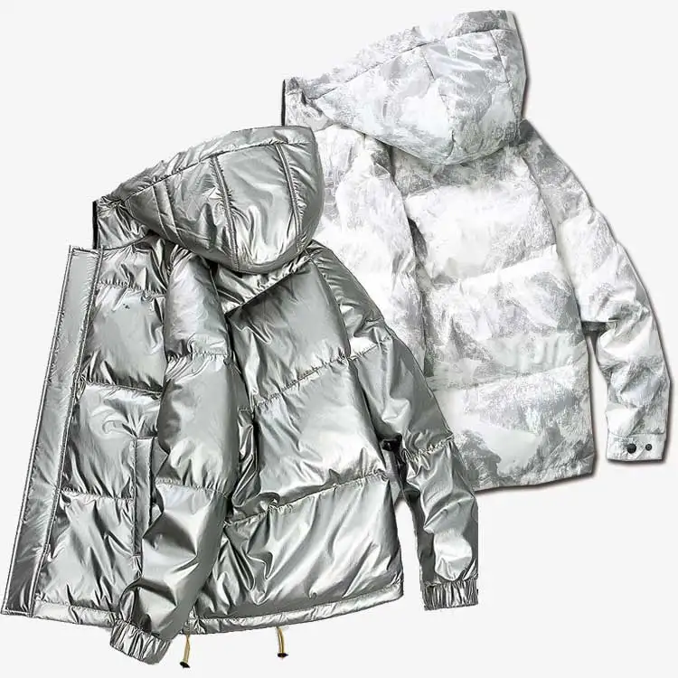 Rbx 2022 Fashion Design  Padding Warm Winter Jacket For Men Hooded Padded Winter Warm Shiny Jacket