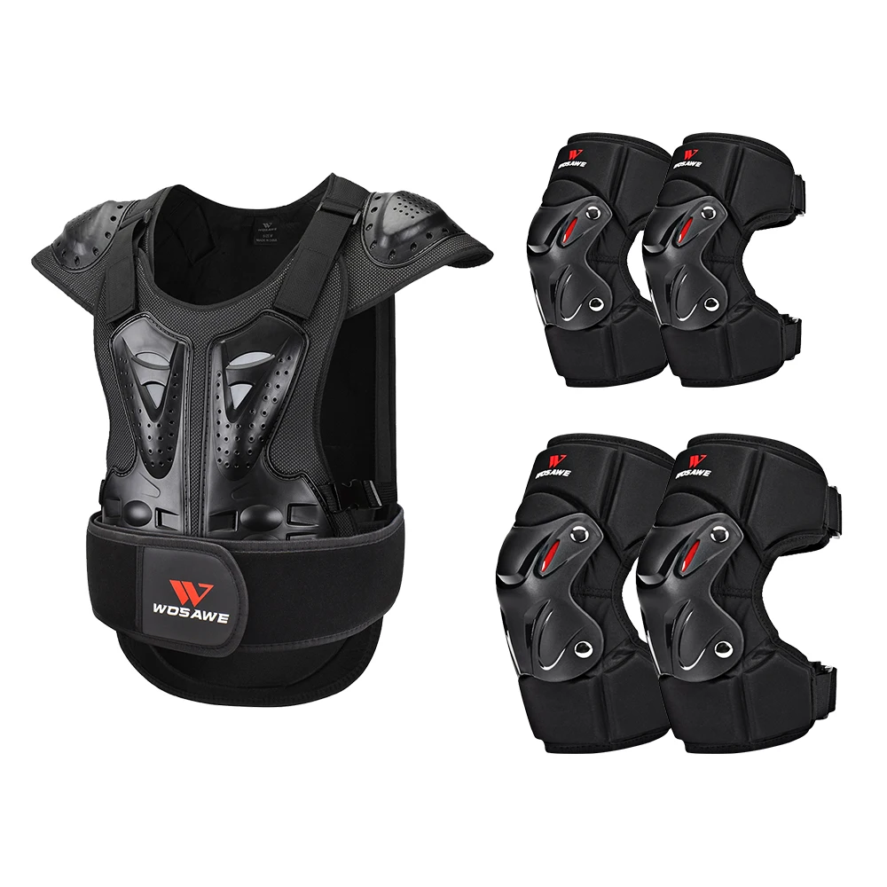 WOSAWE Adult Motorcycle Armor Motocross Chest Back Protector Moto Protection Body Armor Riding Skateboard Jacket Protective Gear
