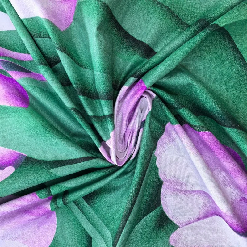 High quality purple tulip 100% polyester fabric wholesale