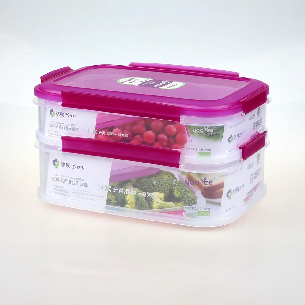 Keep Food Vegetable Fresh Crisper Box Food Storage Containers Rectangle Plastic Storage Boxes & Bins Modern Customized Accept