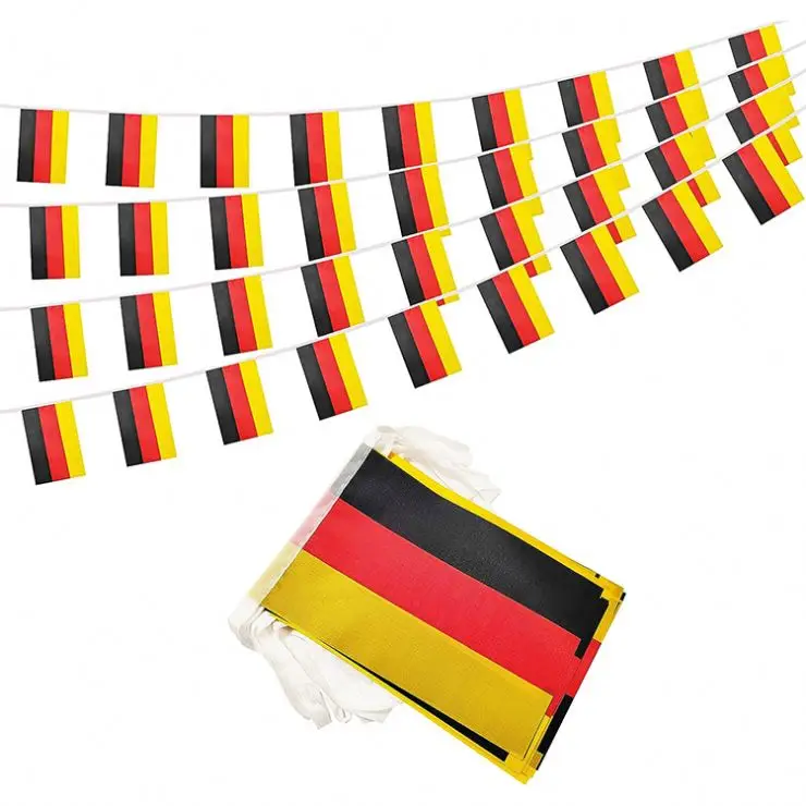 Wholesale Small Mini Pennant Deutschland Festival Decoration Germany Bunting Banner German String Flag
