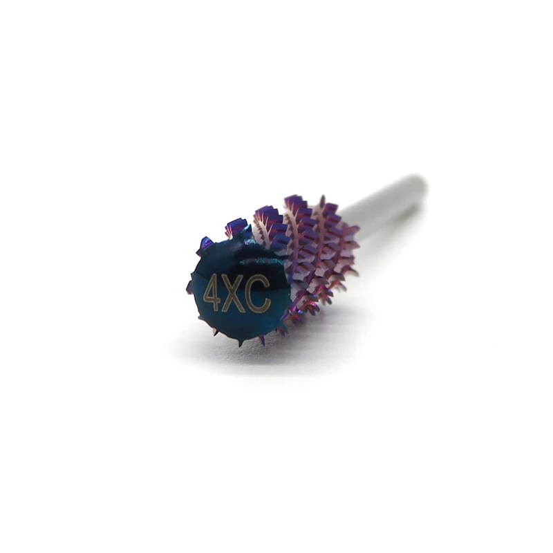 Best Quality Safety 6.6mm Large Barrel Rounded Top Purple 4XC Nail Drill Bits Set For Manicure