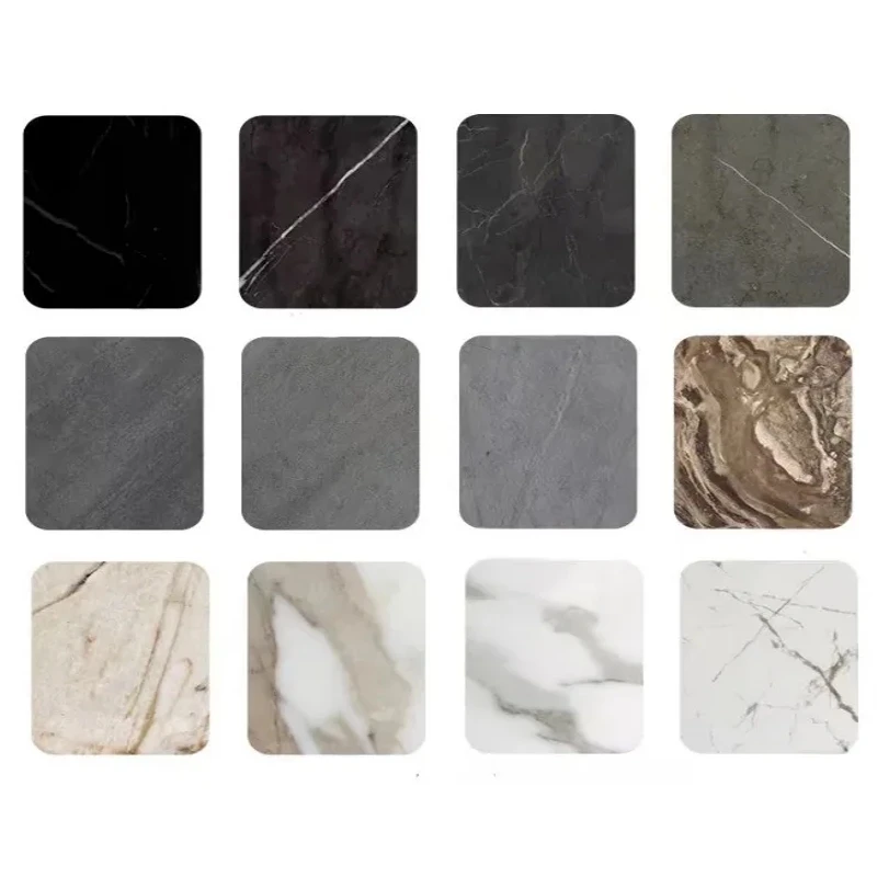 High Glossy Panel De Pared Demarmol Carbon Crystal Plate Marble Carbon Rock Board 3d Black Decorative Wall Panel