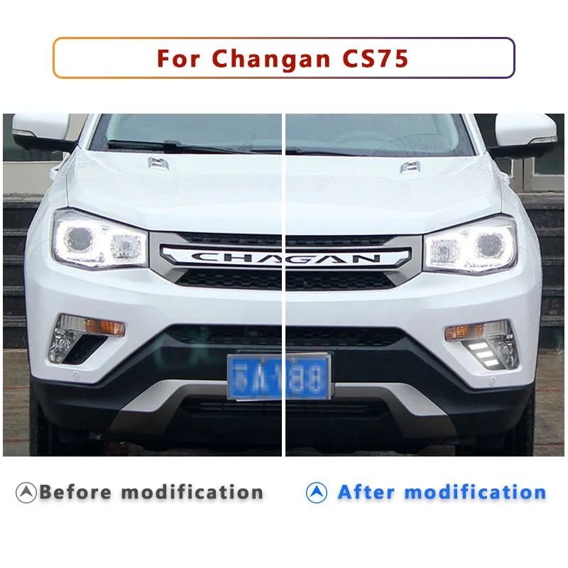 Hot Sale LED Daytime Running Lights  Fog Lights Conversion Drl Headlights  Front Bar Decorative Lights For Changan CS75 17-19