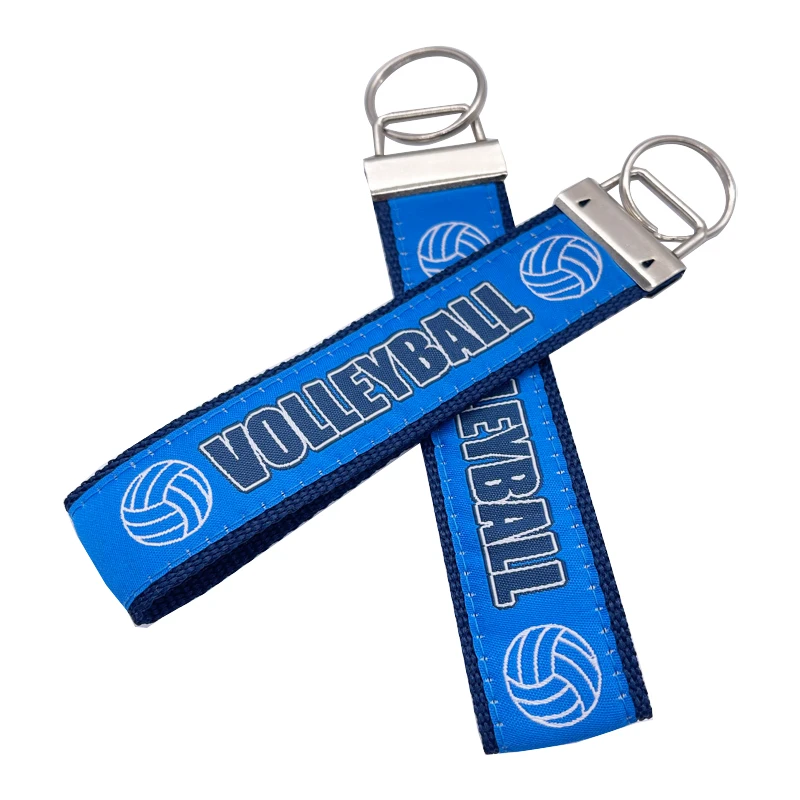 Custom Logo Strap Hand Wrist Polyester Lanyard Carabiner Anime Key Chain Custom Wristlet Lanyard Keychain