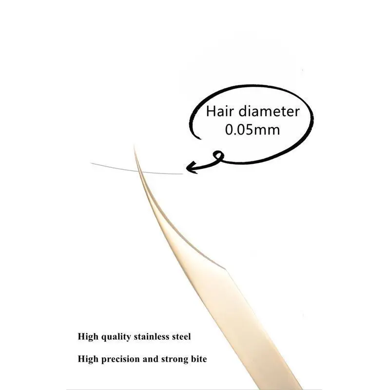 Low MOQ Custom Gold Lash Straight and Curved Tweezers Eyelash Extension Tweezers For Professional