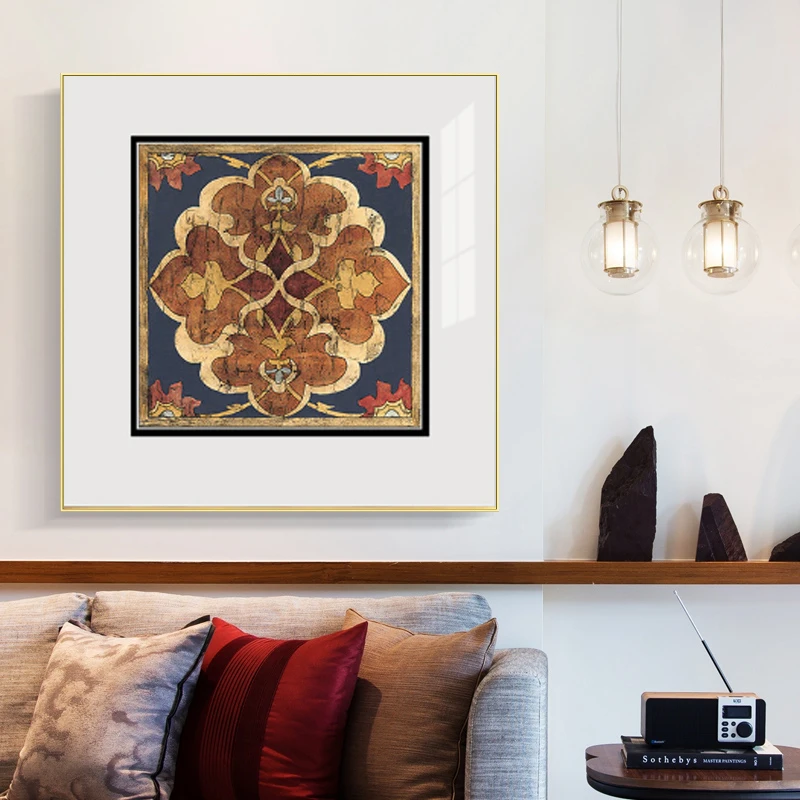 
European and American retro art totem restaurant living room iron paintings decoration light luxury and simple 