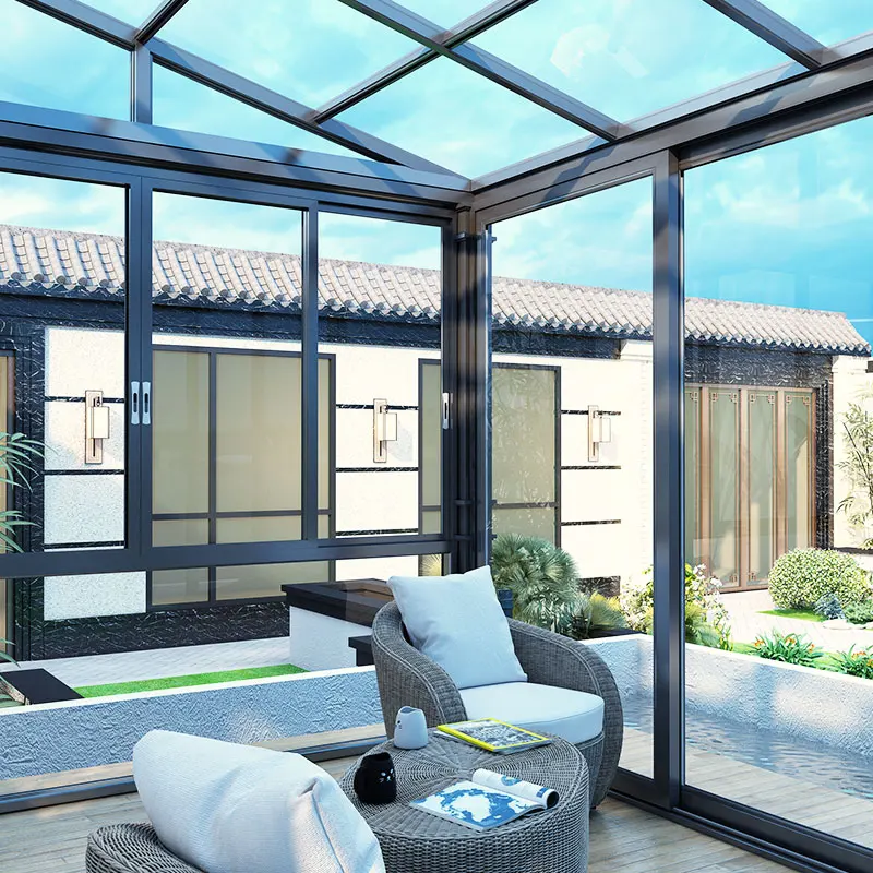 Free Standing China Villa Sunroom Glass Aluminum Frame Winter Garden