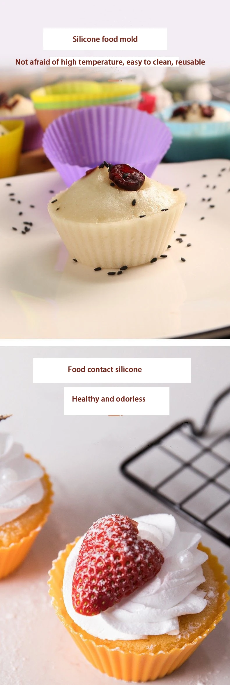 Silicone cake cup heart-shaped jelly pudding ice mold rice cake muffin cup bowl cake mold