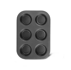 Non Stick Carbon Steel Cake Baking Pan Perfect 6 Cups Muffin Pan for Making Muffins or Cupcakes