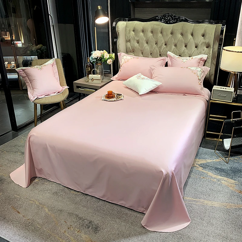 2024 New Embroidered Long Staple Cotton Advanced Four-piece Set Wedding Bed Sheet Set Embroidered Bed Sheet Sets