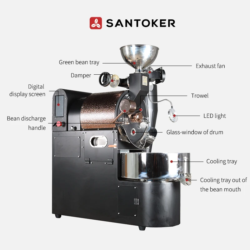 Santoker R1.5master 1kg 2kg  Bluetooth App  Home Coffee Roasters Coffee Roaster Coffee Bean Roasting Machine