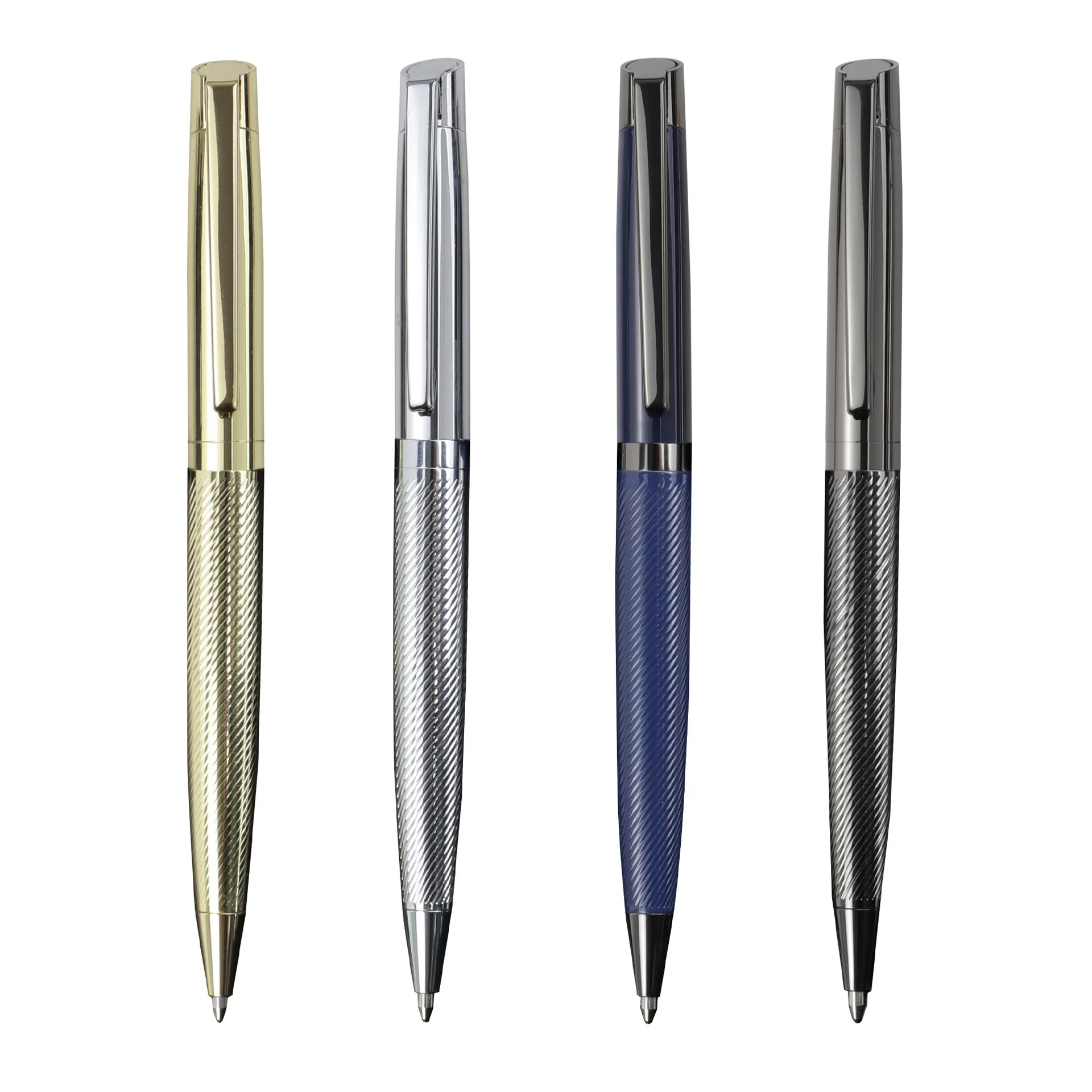 High Quality Kailong Pen Twist Ballpen Custom Logo Metal Ballpen Machinery Personalized Gift Metal Rod Ball Pen Gel Blue ink Pen