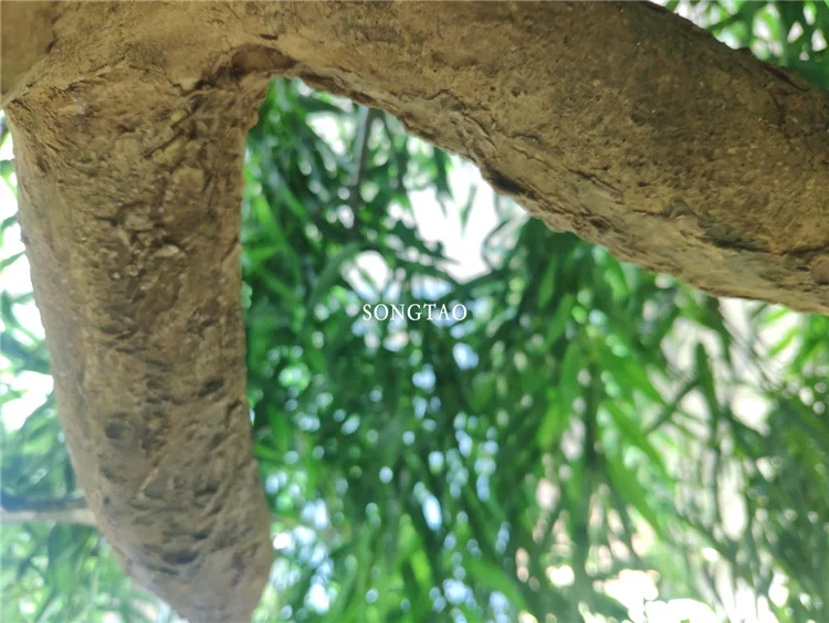 Large Outdoor Green Plastic Hanging Artificial Weeping Willow Trees UV Certified for Garden Office and Hotel Decor