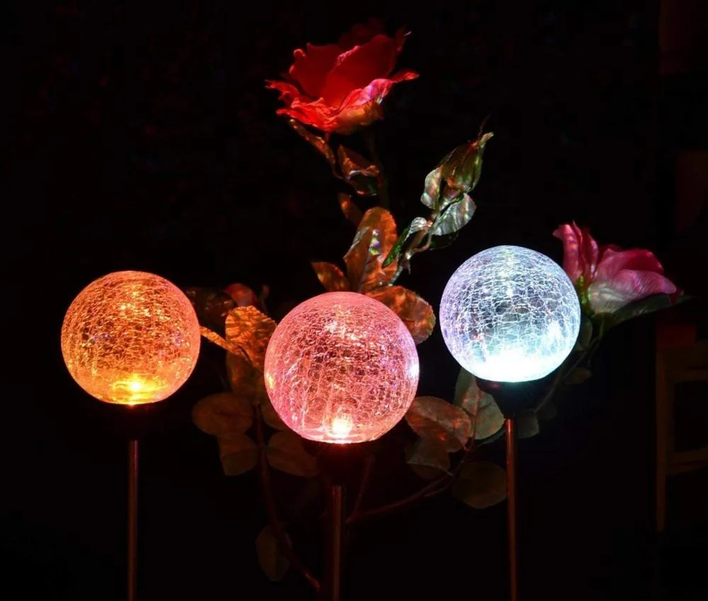 Solar Cracked Glass Ball Led Outdoor Solar Garden Light