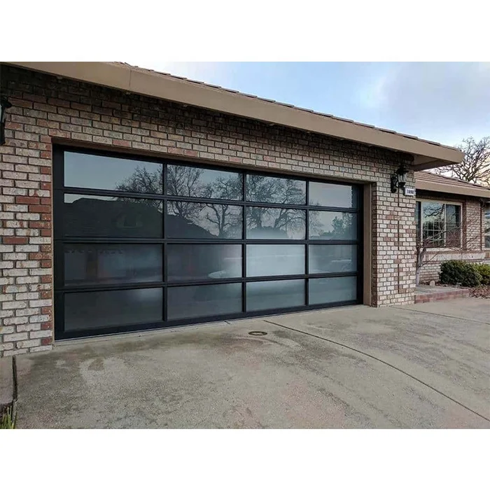 Modern design remote control sectional retractable garage roll up glass insulating garage door