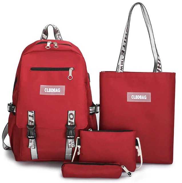 
Hot Sale Fashion Schoolbag 4 Set Leisure Canvas School Backpacks for Teen Girls,school Backpack Bag Set 1pc/poly Bag Cartoon 
