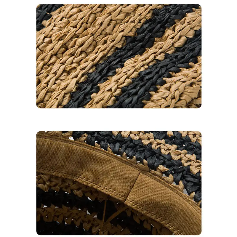 Wholesale New Striped Fisherman Bucket Hats Collapsible Crochet For Women Designer Luxury Beach Hats Summer Sunshade Hat