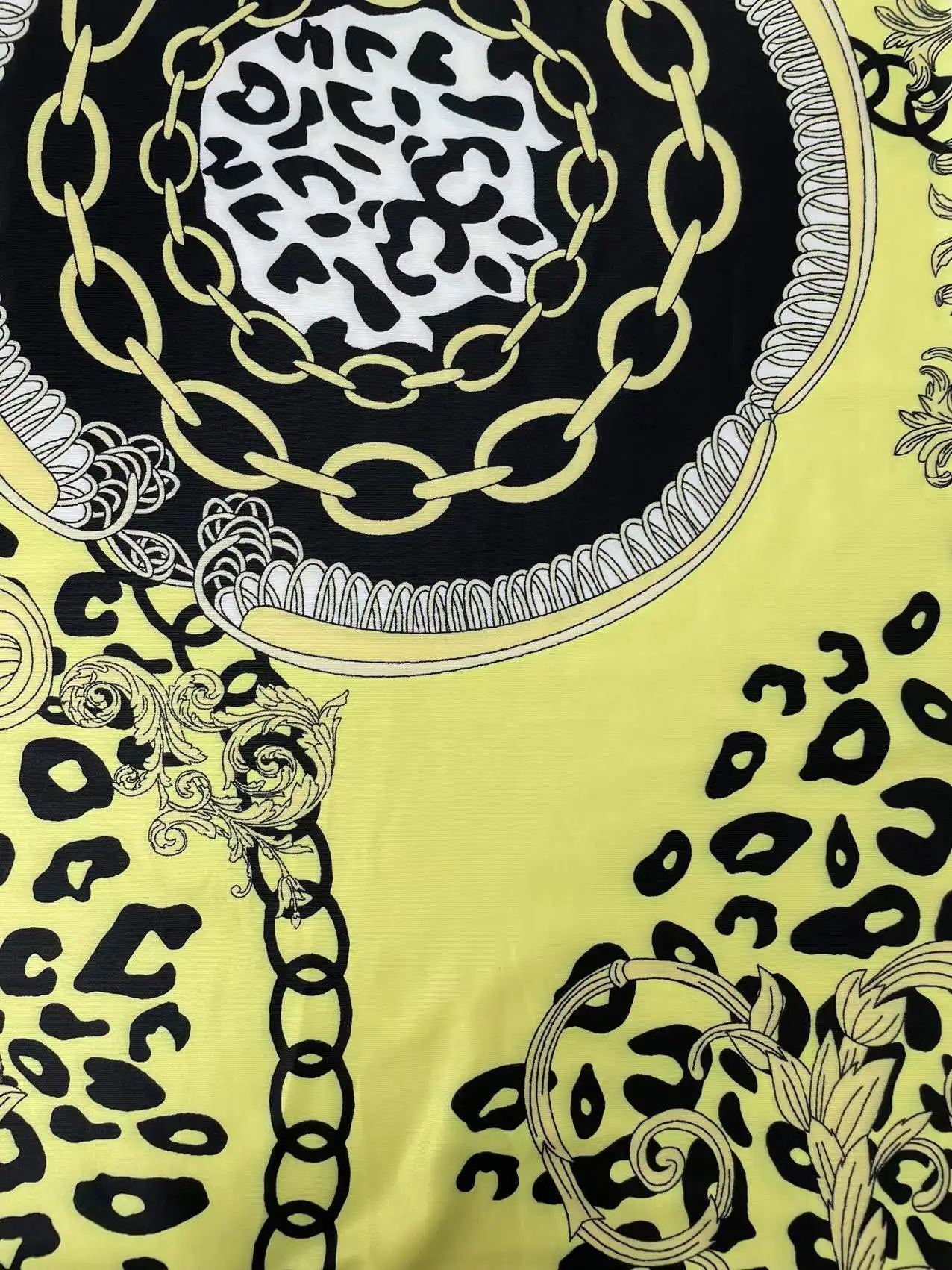 RL  customize Digital printing ethnic totem leopard print milk silk fabric Print Fabric for garment
