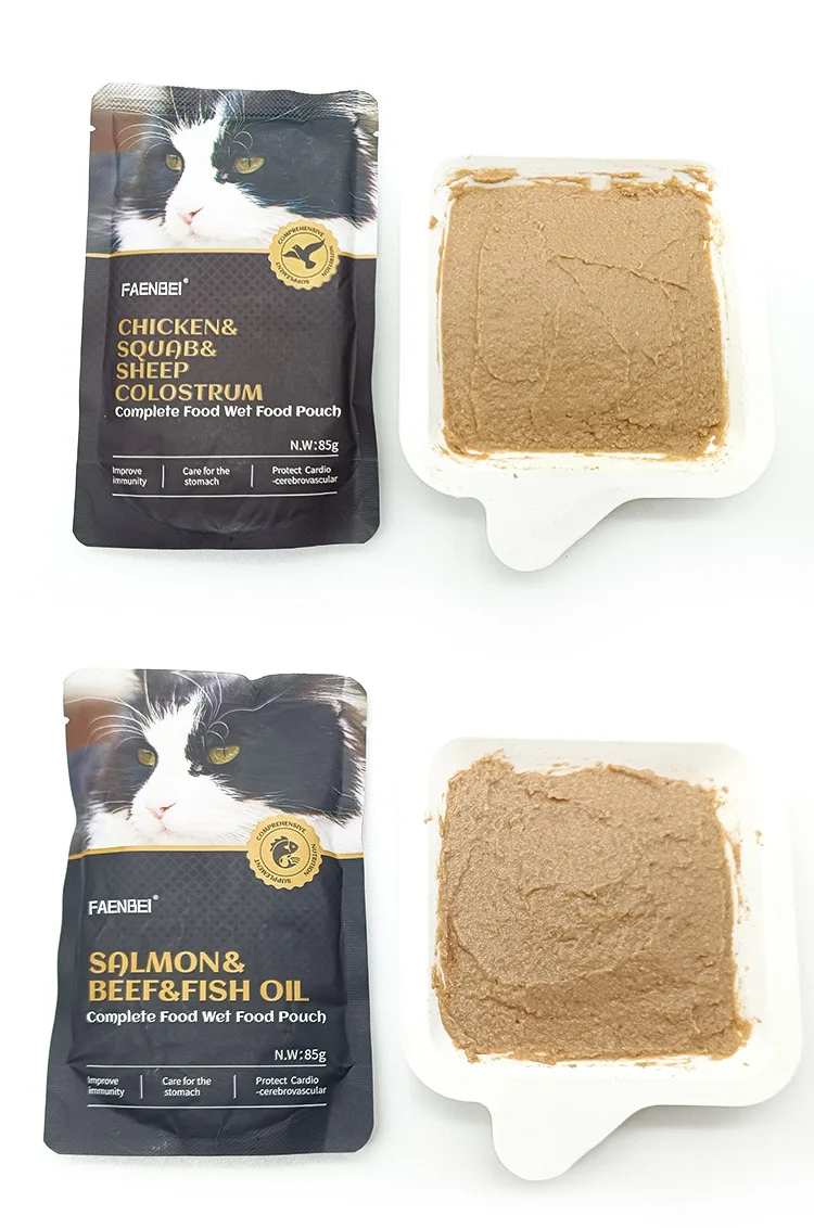 Оптовая продажа вкусных кошачьих влажных кормов 85 г OEM ODM овечья говядина рыбные закуски для домашних животных