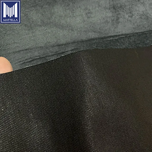 wholesale winter heavy weight jeans custom stretch 98 % algodon 2 % elastano bonded wool fleece denim fabric