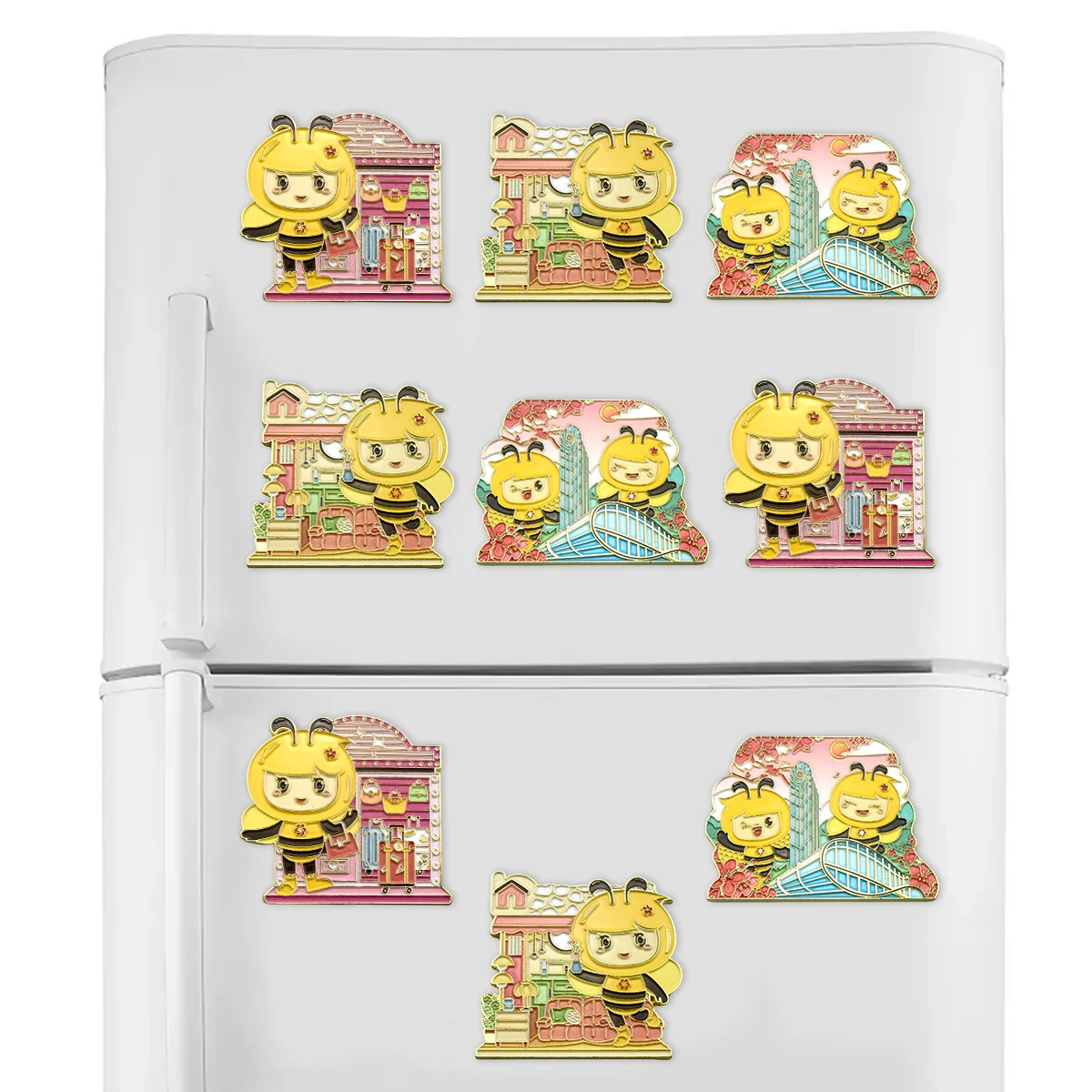 Wholesale Customized Cartoon Animal Canton Fair Designs Soft Enamel Gold Finished Fridge Magnet Refrigerator Magnet