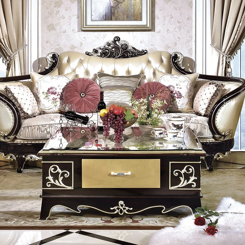 2019 New Coming Luxury Tea Tables Antique Wooden Carved Exquisite Coffee Table Wood Chinese