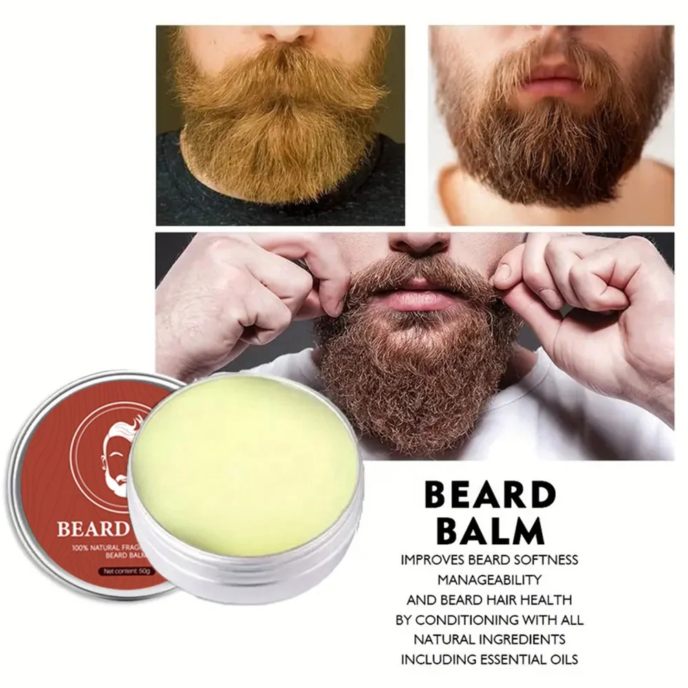 OEM 50g  pure natural private label men care product improves beard softness beard balm