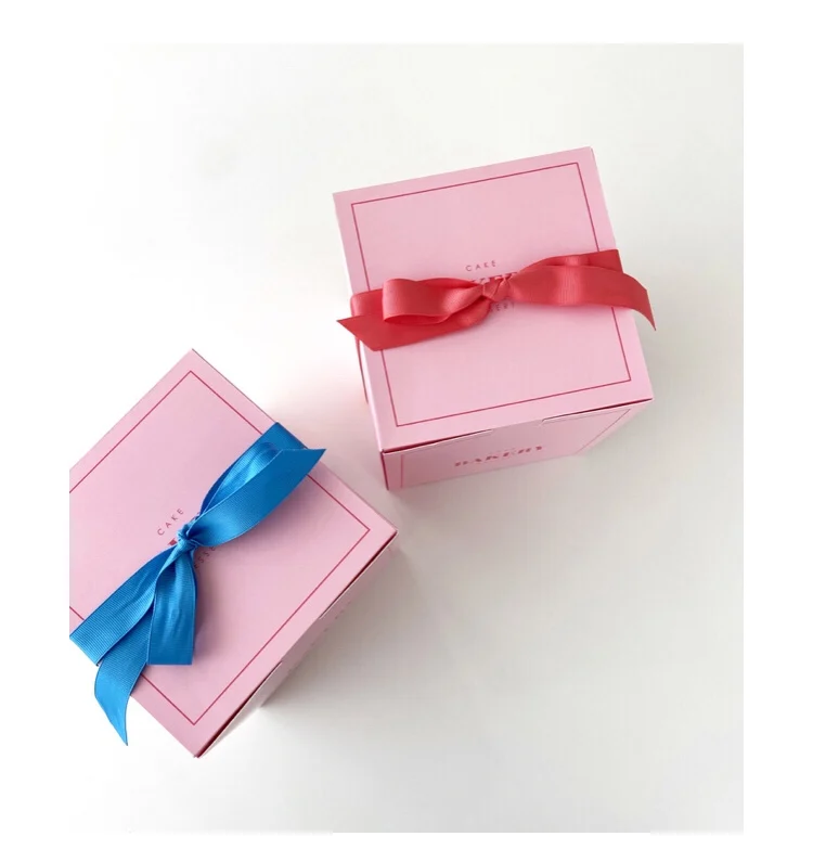 Color Aesthetics Pink Luxury Cake Mousse 5 Inch Cake Packaging Custom Printed Basque Cake Cheesecake Box