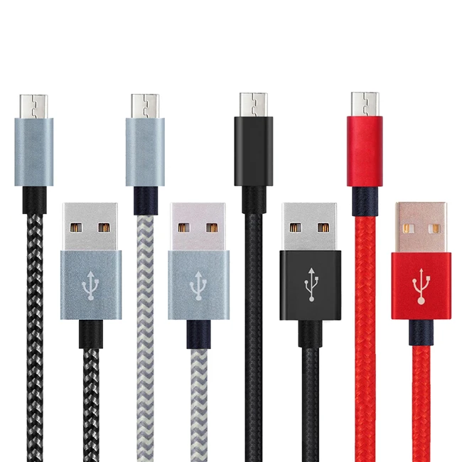 Микро USB кабель 8 дюймов нейлоновый плетеный для быстрой зарядки передачи и