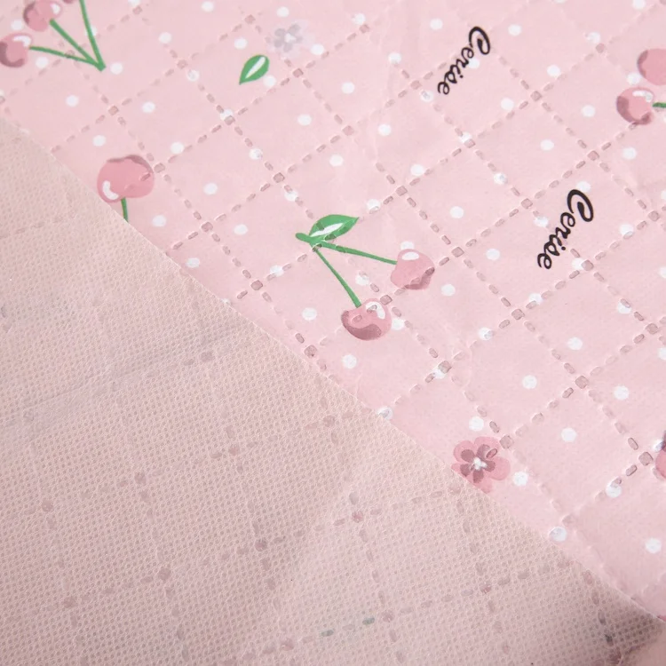 
Pink Color Embossed Laminated Printed Nonwoven PP Non Woven Fabric 