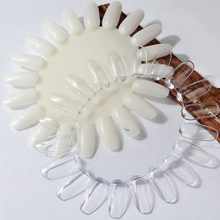 
20 Tips False Nail Art Display Natural Clear Acrylic Nail Color Card Practice Wheel Board Painting Nail Polish Palette Tools 