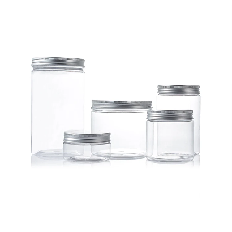 250ml 400ml 500 ml Clear Plastic Jar With Lid For Dry Food, Peanut Butter, Honey and Jam Storage