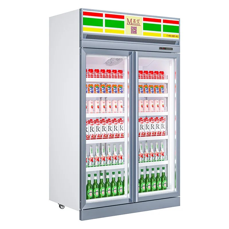 2 Glass Door Beverage Display Fridge Frost Free Glass Door Commercial Refrigerated Beverage Display