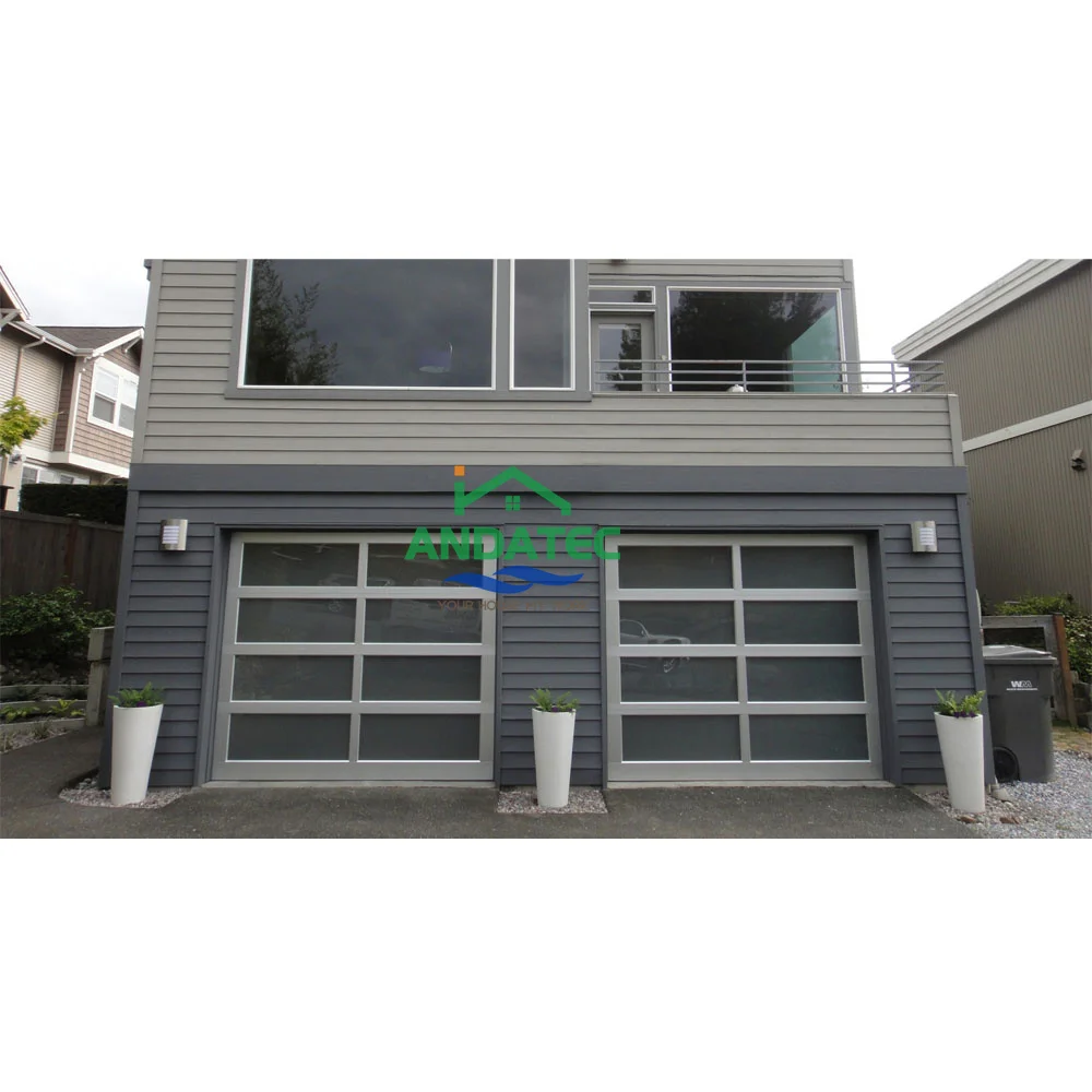 9x8 9x7 16x7 Modern sectional overhead full view aluminum tempered glass panel garage door price plexiglass garage door