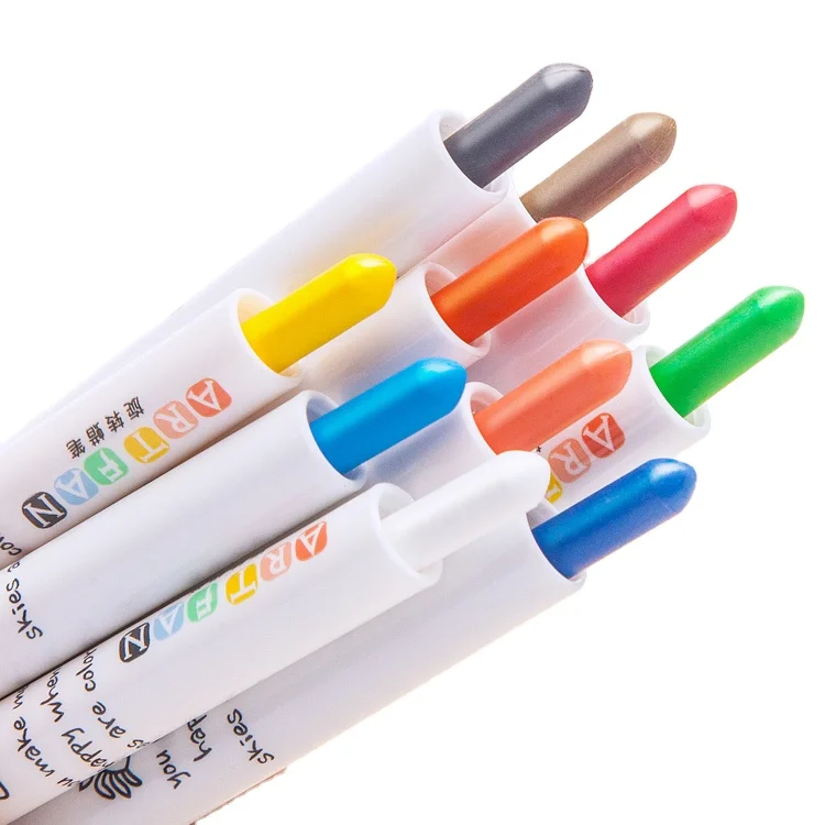 Искусство рисования поставки 12 видов цветов нетоксичные масляной карандаш набор для детей поворот карандаш ручка