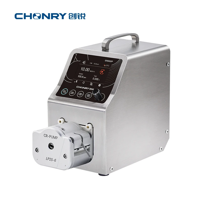 CHONRY 0I602P lab speed adjustable peristalt pump 110V/220V chocolate liquid transfer manufacturer