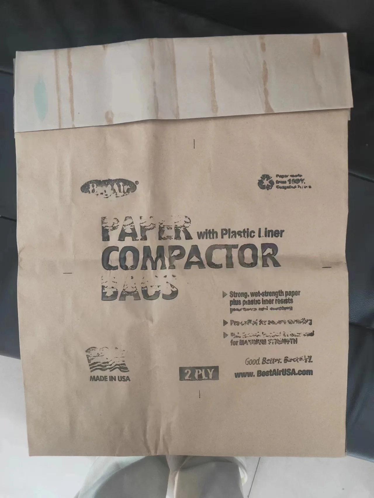 Pre-cuffed Paper Compactor Bag